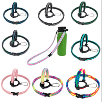 Sangle d'épaule en paracorde pour bouteille, couleurs personnalisées, porte-bouteille d'eau en paracorde fait main avec mousqueton