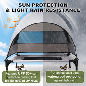 Outdoor Elevated Dog Bed with Canopy Cooling Summer Removable Shade Foldable Portable <strong>Cot</strong> for <strong>Small</strong> Dogs Travel Camping - Product Image 5