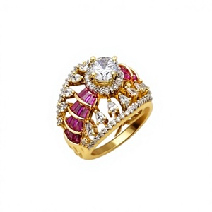 Trendy Stylish Best Quality Gold White Finish <b>Adjustable</b> <b>Ring</b> For Function And Party Wedding Wear Collection For Women - Product Image 2