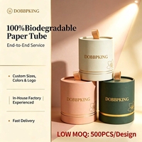 Tube en papier kraft rond biodégradable avec logo personnalisé, emballage compostable pour sous-vêtements, chaussettes, t-shirts, écharpes