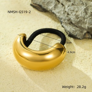 ربطات شعر مرنة من الفولاذ المقاوم للصدأ عيار 18 قيراط مقاومة للماء بإطار مستطيل ومربع على شكل قلب وهلال وفيونكة إكسسوارات للفتيات - Product Image 3