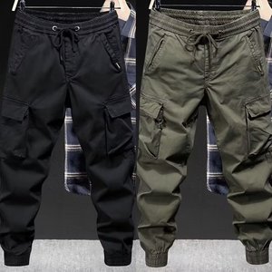 Pantalones Cargo Casuales para Hombre, Estilo Americano Moderno, Color Sólido, Cierre de <span class=keywords><strong>Cremallera</strong></span> Media, Corte Holgado, Tejido Plano, para Primavera y Otoño - Product Image 2