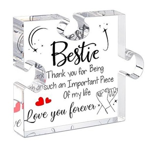 Plaque personnalisée en acrylique gravée pour maman, bloc acrylique en forme de puzzle, ornement pour ma maman, décoration de table, fabricant dropshipping - Product Image 4