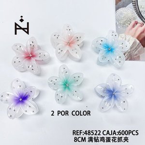 Pinza de Pelo Xin Jelly Flower de 8 cm con Diamantes de Imitación, Accesorio para el Cabello de Mujer, Estilo Dulce, Uso Diario, Material Plástico - Product Image 3