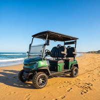 Voiturette de golf électrique tout-terrain 2, 4 ou 6 places, moteur AC 72V 7.5KW, batterie au lithium, pour excursions, convoyages, avec porte-bagages de sable