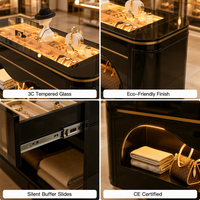 Lemari Pajang Perhiasan Modern E0 Kayu Lapis Kamar Tidur Ukuran Kustom Finishing Cat Panggang Dikirim Unit Lengkap Toko Ritel