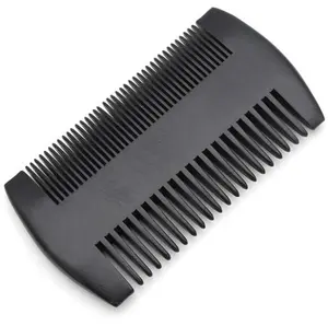 Wooden Wide Tooth Comb Natural Custom Logo Pocket Size Wooden Black Double Beard Lice Comb With Eco Friendly