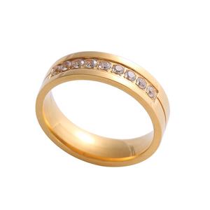 Cincin Pernikahan modis untuk wanita pria hadiah cinta warna emas baja tahan karat trendi hadiah perhiasan Pasangan - Product Image 2