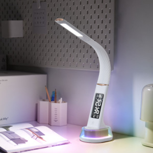 Thiết kế hiện đại RGB <span class=keywords><strong>LED</strong></span> ánh sáng ABS DC linh hoạt cổ bàn đèn điều khiển cảm ứng thay đổi độ sáng lịch Trắng nhà thông minh điện thoại chủ Quà Tặng - Product Image 2