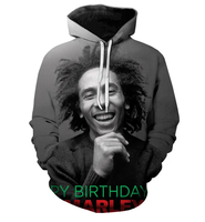 Sweat-shirt à capuche surdimensionné imprimé 3d rappeur Bob Marley impression numérique sweat-shirt unisexe sur l'ensemble imprimé Oem Odm