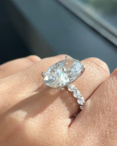 แหวนหมั้นเพชรรูปไข่ 10 กะรัต เพชรเพาะเลี้ยงในห้องปฏิบัติการ ทองคำขาว 14K ระดับ E VS1 รับรองคุณภาพ ของขวัญเครื่องประดับหรูหราสำหรับเจ้าสาว สำหรับผู้หญิง - Product Image 5