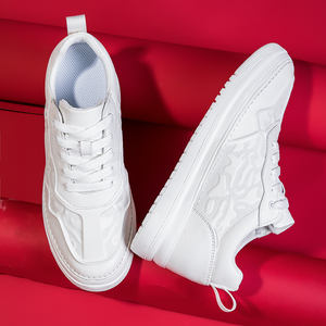 Chaussures rehaussantes pour hommes, baskets blanches en cuir, avec augmentation de hauteur invisible de 8 cm - Product Image 3