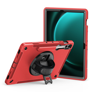 360 °   Étui de tablette robuste <span class=keywords><strong>portable</strong></span> avec sangle rotative et emplacement pour stylet pour <span class=keywords><strong>Samsung</strong></span> Galaxy Tab <span class=keywords><strong>S9</strong></span> FE <span class=keywords><strong>Plus</strong></span> 12,4 pouces SM-X616 - Product Image 1