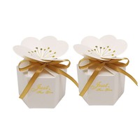 Nur für Sie 4*4*5,5 cm Hot Stamp ing Blütenblatt Candy Box Sechseckige Staubblatt Schokoladen box Hochzeit Kleine Geschenk box