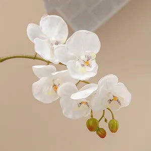 뜨거운 판매 Orkid 라텍스 Cymbidium 난초 인공 꽃 홈 장식 가짜 꽃