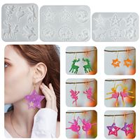 Moule en silicone DIY pour pendentifs, boucles d'oreilles, breloques de Noël et bijoux en résine, motifs Ballerine, Fille, Licorne, Clochette, Étoile, Renne
