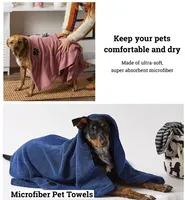 Toalha ultra absorvente para animais, toalha bordada de microfibra, grande para banho e tosa, secagem rápida