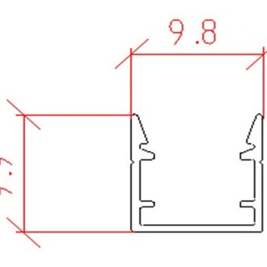 Profilé en aluminium anodisé 10x10 de 10 mm de large pour bande LED, avec canal pour cornet LED, vis personnalisable – Prix usine - Product Image 6
