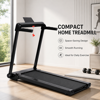 Caminadora Plegable K-FIT GSTJ-4500 con Pantalla LED de 5 Ventanas, Inclinación Manual, 14KMH, Motor de 2.5HP, Sensor de Pulso, para el Hogar