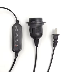 Vite himalayana spina per filo in plastica <span class=keywords><strong>E27</strong></span> E14 portalampada <span class=keywords><strong>Dimmer</strong></span> Black US inserto piatto a 2 pin <span class=keywords><strong>Dimmer</strong></span> spina per cavo di alimentazione - Product Image 4