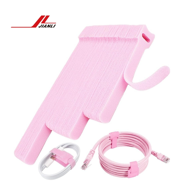 Quality Wholesale Self-Adhesive Releasable Hook Loop Tape with Double-Sided Adhesive for Cable Tie Fastener Desk Cable Organizer