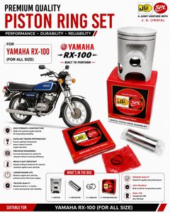 Kit de piston Yamaha RX 100, diamètre 50,00 mm, segments OEM, surdimensionnement 0,75, surface étamée, moto - Product Image 5