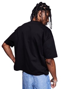 Custom Boxy Oversized Crop Men T-Shirt 300Gsm Heavyweight 100% <span class=keywords><strong>Supima</strong></span> Cotton School Printing Graphic T-Shirts - Product Image 3