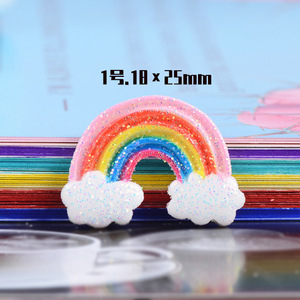 CHENXI Glitter <strong>Unicorn</strong> Rainbow Model Flat Back <strong>Painted</strong> Cartoon Artistic Resin Charms Ornament Scrapbook Bling Holiday Decoration - Product Image 2