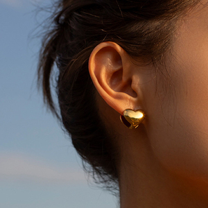 Boucles d'oreilles double face étoile cœur pour femmes Papillon carré goutte d'eau Boucles d'oreilles en acier inoxydable Bijoux plaqué or - Product Image 4