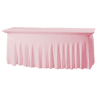 Banquet réunion mariage Rectangle à volants Stretch Spandex Polyester Table jupe élastique nappe couverture