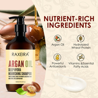 Shampooing Capillaire Végétalien Hydratant et Nourrissant Sans Sulfate à l'Huile d'Argan du Maroc et aux Protéines de Blé Hydrolysées Marque Blanche