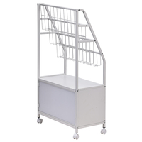 Étagère de rangement mobile multifonction à 5 niveaux pour livres et magazines pour enfants, en métal, pour la maison, chariot de lecture avec 4 roues