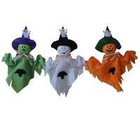 Bannière fantôme d'Halloween, décorations suspendues citrouille et araignée, décorations de jardin pour fête d'horreur mignonnes, accessoires de bar en gros, multicolores