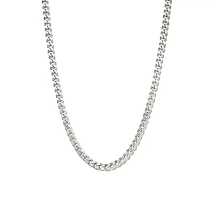 Plata sólida Italia 925 4MM oro Curb cadena de eslabones cubanos Miami 925 plata esterlina hombres cadena Hiphop joyería para hombre y mujer - Product Image 1