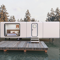 Luxe Moderne 6m Portable Mobile Glamping Espace Capsule Resort Hôtel Petite Maison Conteneur De Luxe En Acier