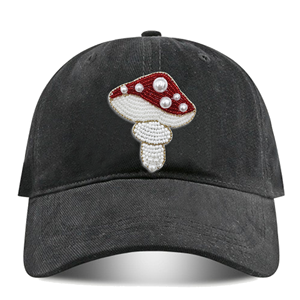 Cappellini da baseball reversibili tie-dye con logo personalizzato, motivo funghi, patch a costine colorata, per uomo, ideali per lo sci - Product Image 5