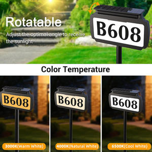 22LED Address House Number <b>Light</b> IP54 Waterproof Solar Garden Wall Mounted & <b>Ground</b> Stake 3 Color Outdoor Lighting - Product Image 5