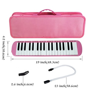 Melodica Aiersi <span class=keywords><strong>Rosa</strong></span> a 37 Tasti Stile Pianoforte, Strumento Musicale a Fisarmonica con Custodia Rigida e Bocchino - Product Image 6