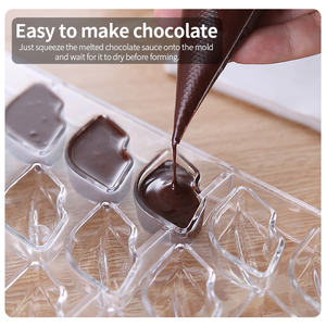 قوالب شوكولاتة مربعة بلاستيكية ثلاثية الأبعاد غير لاصقة من البولي بروبيلين على شكل قلب ومربع - Product Image 4