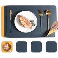 Meilleures ventes de sets de table en cuir pour restaurant, sets de table carrés personnalisés en similicuir PU imprimé