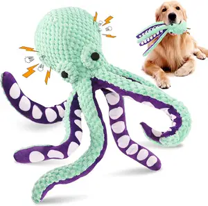 2023 BSCI vendita calda produttore kawaii octopus squid durable squeaky chewer pet toys for teeth pet dental care