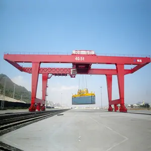 Nucleon Heavy Duty 40 Ton 50 Ton 80 Ton Rail Mounted Gantry Container Crane For Yard Stack Harbor Station