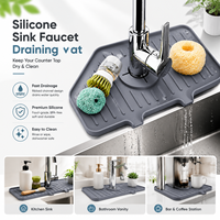Tapis/Supports de séchage pour savon en silicone rectangulaires, nouveau style chinois, pour évier et robinet, écologiques, anti-poussière, pour cuisine domestique, 14.13x5.51in