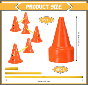 Jeu de cônes d'agilité <span class=keywords><strong>pour</strong></span> <span class=keywords><strong>chien</strong></span>, équipement d'entraînement d'agilité <span class=keywords><strong>pour</strong></span> <span class=keywords><strong>chien</strong></span>, entraînement d'obstacles réglable, <span class=keywords><strong>jeux</strong></span> d'extérieur <span class=keywords><strong>pour</strong></span> animaux de compagnie - Product Image 2