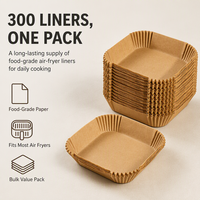 300 pièces de doublures carrées en papier sulfurisé antiadhésif et absorbant l'huile de qualité alimentaire pour friteuse à air, pour la vente en gros d'outils de pâtisserie