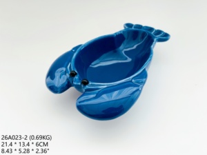 Assiette en céramique en forme <span class=keywords><strong>de</strong></span> <span class=keywords><strong>homard</strong></span> rouge, <span class=keywords><strong>plateau</strong></span> <span class=keywords><strong>de</strong></span> service pour <span class=keywords><strong>fruits</strong></span> <span class=keywords><strong>de</strong></span> <span class=keywords><strong>mer</strong></span>, <span class=keywords><strong>plateau</strong></span> à collation à 2 compartiments, vaisselle pour restaurant et fête - Product Image 5