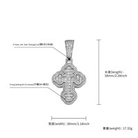 Collier Hip-hop plaqué or en cuivre, pendentif croix en zircon en forme de T, style streetwear vintage unisexe, bijoux tendance, vente en gros