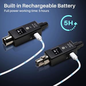 ระบบรับและส่งสัญญาณไร้สาย UHF ไมโครโฟนไร้สายแบบพกพา <span class=keywords><strong>XLR</strong></span> 10ช่องโลหะ - Product Image 5