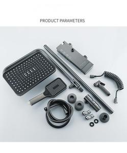Ensemble de mélangeur de douche de piano de robinet de douche numérique bon marché en laiton de luxe gris pistolet noir - Product Image 4