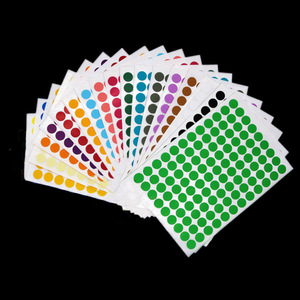Etiqueta de codificación de colores, pegatinas redondas grabables coloridas, etiquetas de puntos adhesivos circulares - Product Image 3